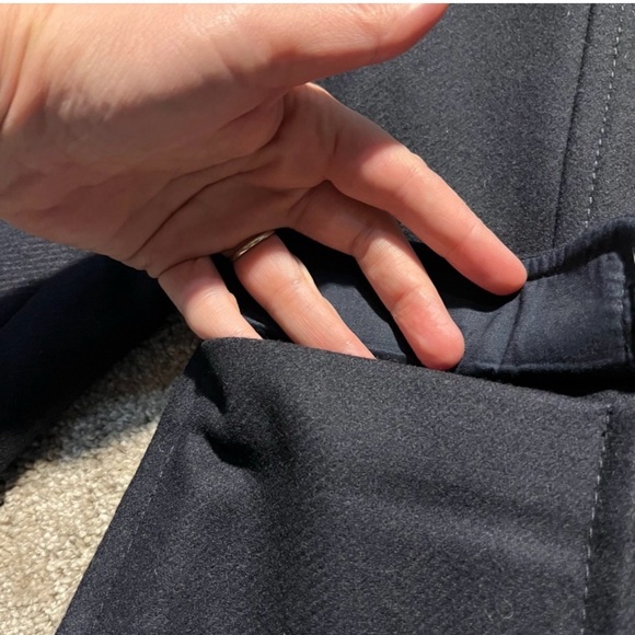 Tory Burch Alexandre Peat Coat Style Navy Genuine Fur Collar EXQUISITE! - Picture 7 of 12